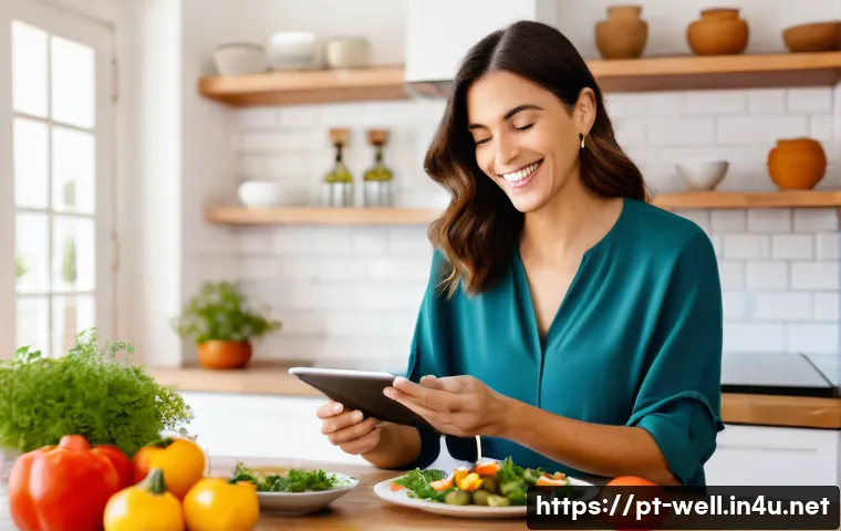 웰빙코디네이터와 식단 관리 - **Prompt:** "A warm and inviting image of a Portuguese woman (30s-40s) with a friendly, supportive w...