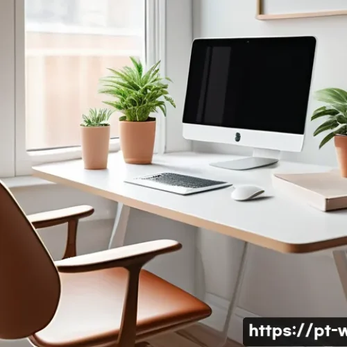 웰빙코디네이터와 건강 목표 점검 방법 - A cozy, sunlit home office space with large windows letting in natural light, featuring a neat desk ...