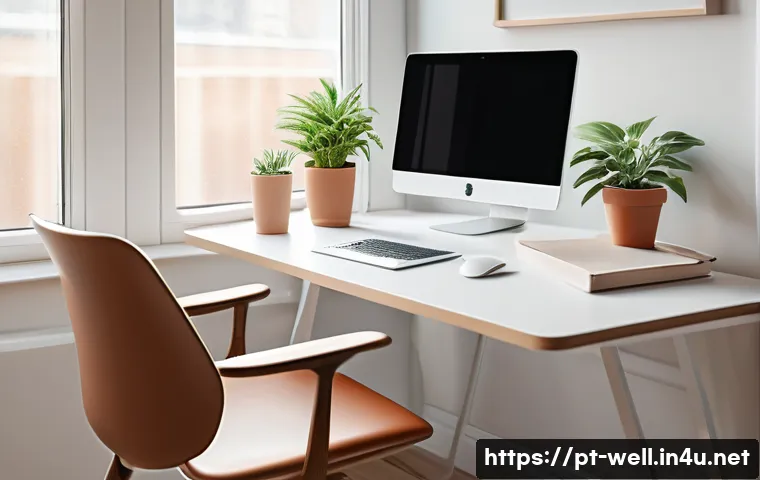 웰빙코디네이터와 건강 목표 점검 방법 - A cozy, sunlit home office space with large windows letting in natural light, featuring a neat desk ...