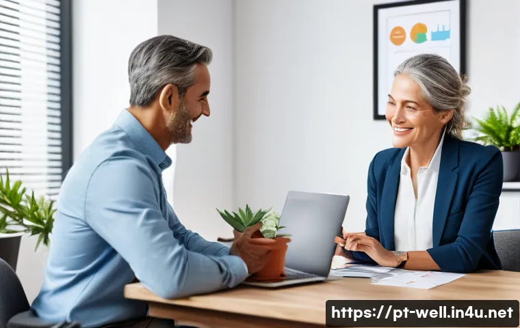 웰빙코디네이터의 수익 구조 - A professional wellness coordinator conducting a personalized consultation session with a middle-age...
