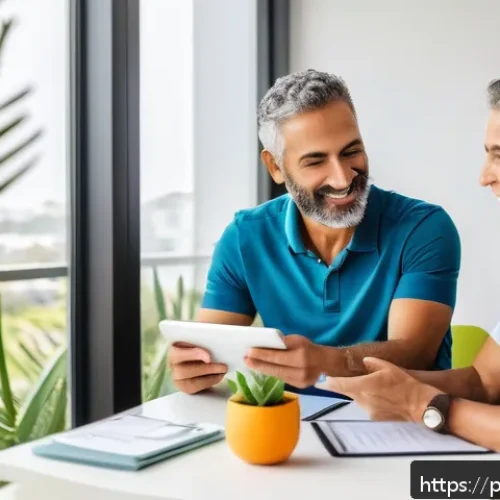 웰빙코디네이터와 건강 목표 분석 - A wellness coach conducting a personalized health consultation with a middle-aged Brazilian client i...