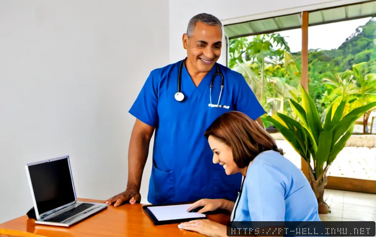 Home 30 웰빙코디네이터와 건강 진단 프로세스 - Photorealistic wellness coordinator in a bright Brazilian community health clinic, warmly guiding a ...