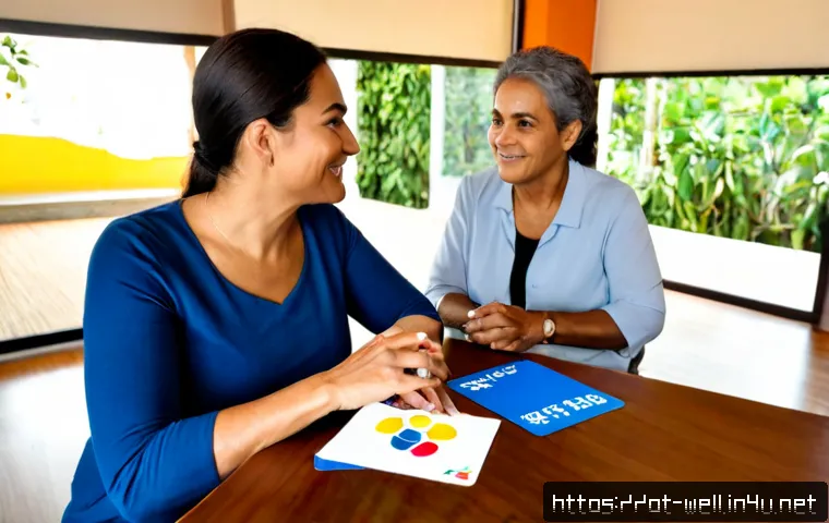 Home 17 웰빙코디네이터와 고객 상담 기술 - Photorealistic wellness coordinator consulting with a middle-aged Brazilian client in a bright, calm...